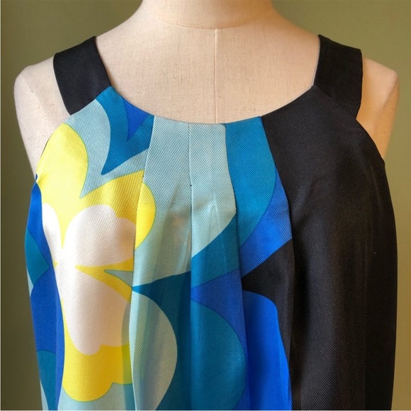 Tibi Floral Abstract Print Sleeveless Silk Blouse Sz 0 - Picture 4 of 6